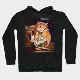 Funny Cat Eating Ramen Noodles Hoodie